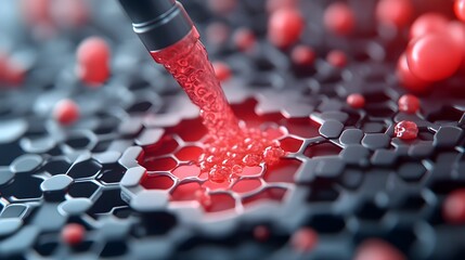 Poster - Thermal Efficiency of Graphene 3D Rendered Depicting the Heat Dissipation Process and Conductive Properties of this Advanced Material
