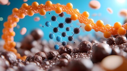 Poster - 3D Rendered Graphene Material Depicted in Wearable Technology and Flexible Electronics Flat Design Showcasing the Innovative and Futuristic Potential of this Advanced Material