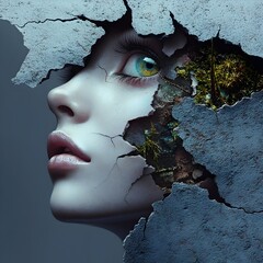 Poster - mesmerizing abstract digital artwork featuring a dynamic composition of geometric shapes lines and v