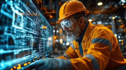 Poster - construction professionals utilizing advanced technology for project management in a modern facility