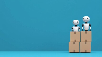 Poster - Robots Handling Boxes in a Modern Warehouse Automation Environment for Sorting and Packing