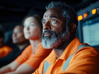 Poster - A team of hardworking transportation and logistics professionals collaboratively coordinating the seamless movement of goods across multiple modes of transit
