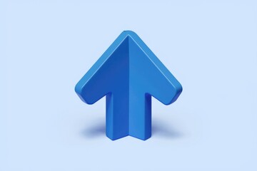 Aufkleber - A 3D rendered blue upward arrow  symbolizing growth  progress  and advancement.