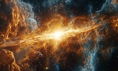 Wall Mural - Stunning cosmic scene with bright stellar formations.