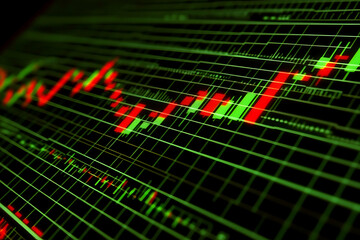 Poster - Stock market chart showing upward trend.