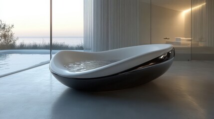 Poster - Experience the next level of luxury with a 3D bathtub. Designed with elegant contours and sleek lines, these bathtubs offer not only aesthetic appeal but also comfort and functionality.