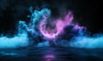 Wall Mural - A blue and purple cloud with a purple hole in the middle
