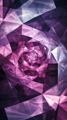 Poster - Abstract geometric crystal pattern in shades of purple and pink, fractal art design concept
