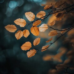 Aufkleber - Abstract vector background with autumn leaves Autumn banner with grainy photocopy effect. Frame of leaves, template for poster, cover, advertisement, web site.