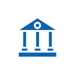 Wall Mural - bank icon flat line illustration