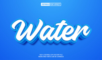 Leinwandbilder - Editable 3d text style effect - Blue Water text effect