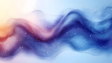 Poster - A mesmerizing abstract wave blending soft hues of pink, purple, and blue, adorned with sparkling stars that create a dreamy, ethereal atmosphere.