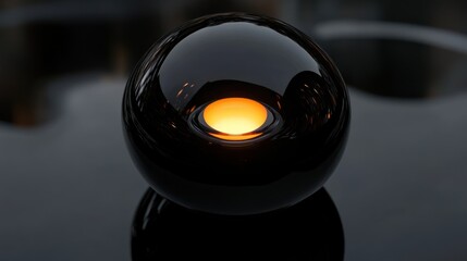 Poster - Black Sphere Lamp with Inner Warm Light Glow