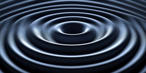 Poster - Circular waves create mesmerizing patterns on a dark surface in a calm environment