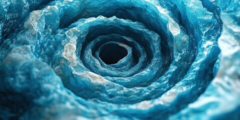Poster - Intricate spiral patterns of blue water swirl vividly, showcasing richness and depth in this stunning natural formation