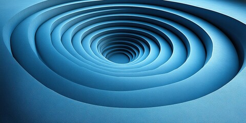 Poster - Swirling blue patterns create a mesmerizing illusion of depth and movement in a minimalist design