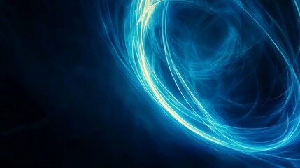 Poster - Abstract Blue Energy Swirling Light Design