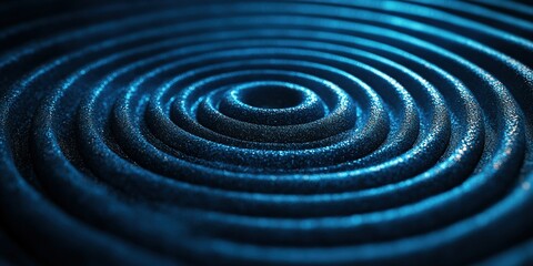 Poster - Patterns of water waves in blue tones created by disturbances in a calm body of water at night