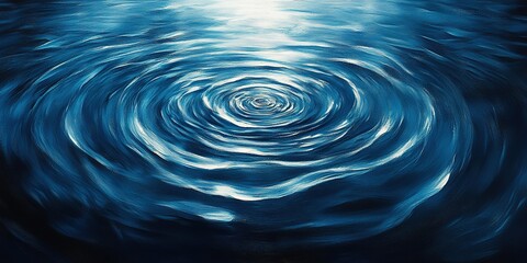 Poster - Ripples on water surface under soft light create an abstract pattern of waves and reflections