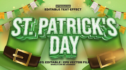 Poster - St. Patrick editable text effect in modern trend style