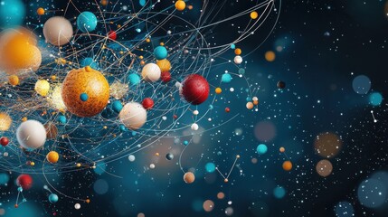 Aufkleber - Visualizing colorful molecular structures in gas phase standards an artistic interpretation of science abstract environment scientific visualization