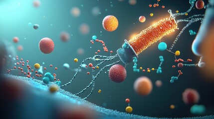Leinwandbilder - Illuminating molecular protein models in a standard laboratory setting 3d visualization of interactions and structures scientific analysis of protein dynamics