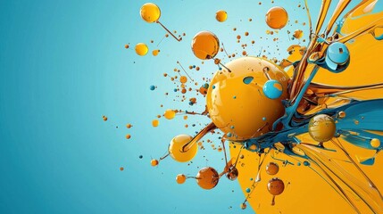 Aufkleber - Visualizing the separation of oil and water a molecular illustration in a laboratory setting with a scientific perspective on liquid dynamics