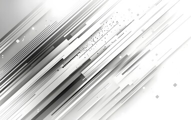 Poster - An abstract monochrome design featuring sleek, dynamic lines in shades of gray and white, creating a sense of movement and modernity.