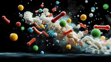 Aufkleber - Molecular bonds breaking under high pressure standard laboratory setting scientific visualization dynamic environment close-up view conceptual analysis of molecular interactions