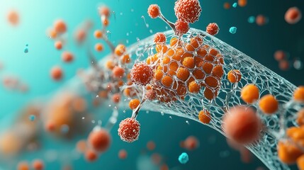 Aufkleber - Molecules forming a complex lattice structure under standard conditions in a laboratory setting for scientific research on material science
