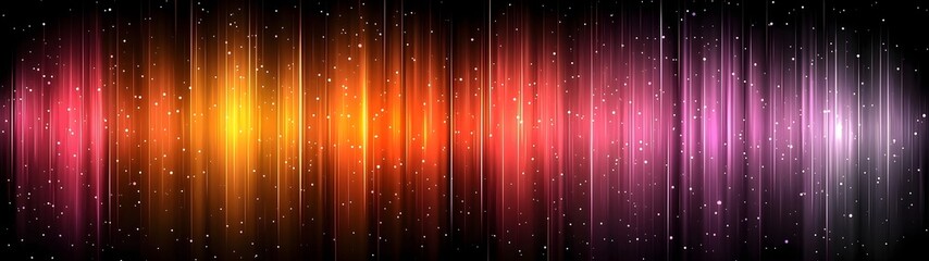 Poster - A vibrant wave of colors with vertical lines blending shades from yellow to pink, set against a dark background, creating a dynamic and energetic atmosphere.