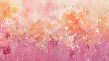 Poster - Abstract Pink Orange Textured Paint Splatter Art