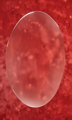 Wall Mural - a red background with a semi-circle in the center, containing a small white dot , color, vibrant