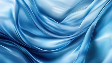 Wall Mural - Elegant Draped Blue Silk Fabric Texture