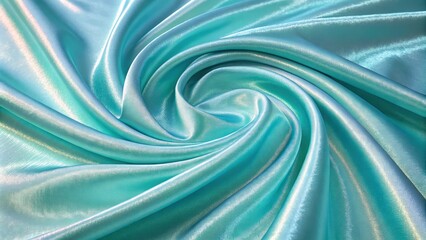 Sticker - Iridescent Aqua Fabric Showcasing Stunning Swirling Reflections. Generative AI