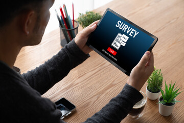 Poster - online survey form for modish digital information collection on the internet network