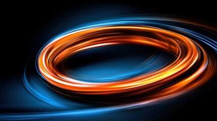 Poster - vibrant design features swirling orange and blue colors forming a captivating abstract pattern