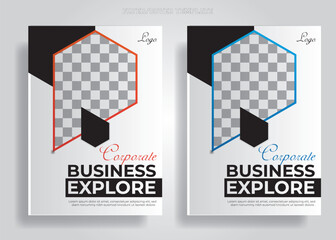 Wall Mural - Book Cover Design, Magazine Cover Page, and Corporate Book Cover Design Template in A4. It can be adapted to brochures and annual the annual report template. 