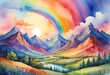 © MdAli - Abstract brush stroke hand-drawn background, picturesque oil painting, vector illustration with colorful rainbow palette