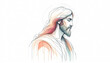 © Alicina - Abstract watercolor illustration of Jesus Christ, with soft colors