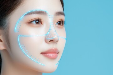 Poster - a forward-thinking vision of a latin elderly woman, merging ai technology with human elegance.
