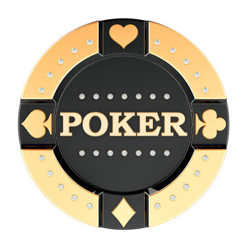 Poker Chip, 3D rendering isolated on transparent background