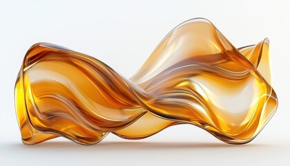 Poster - 3d Rendering Of Flowing Wave Transparent Glass Cloth In Digital Format - A Stunning Representation Of Textile Design. Smooth And Elegant.