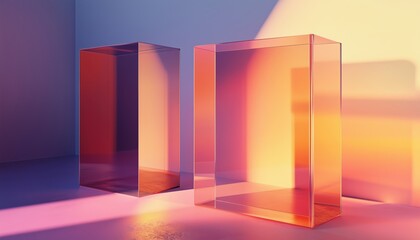 Poster - Computer Digital 3d Rendering Of A Transparent Glass With Gradient Effect. By Using Advanced Technology, The Glass Has A Smooth Transition Of Color.
