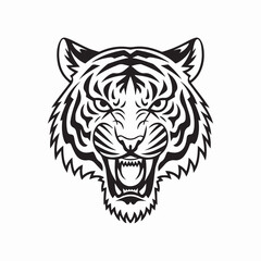  Tiger head silhouette vector
