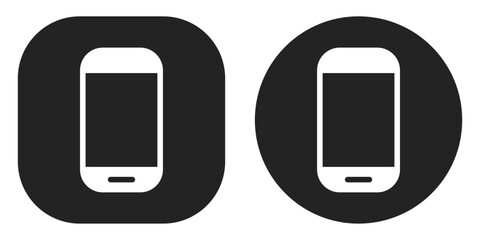 Smartphone illustration in 2 variations button for User Interface isolated. Vector icons in flat style