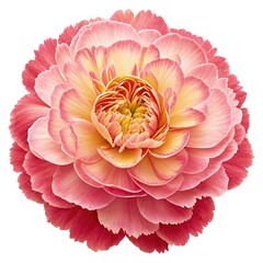 Wall Mural - Close up View of a Stunning Pink and Yellow Flower With Full Petals. Generative AI