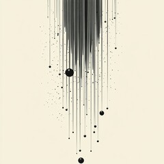 Poster - Abstract black and white art installation modern gallery digital artwork minimalist environment artistic perspective visual concept