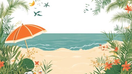 Wall Mural - Tropical Beach Scene