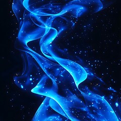 Fototapete - Abstract blue wave design reflecting bright future innovation image